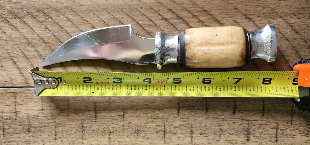 Vintage Hand Made Hunting Knife With Bone Handle