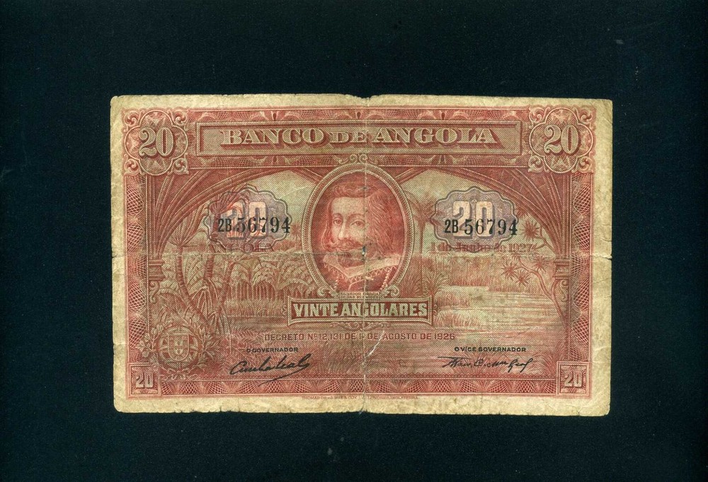 Angola 20 angolares 1927 P72 - VG+
