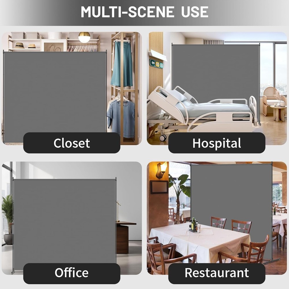 Room Divider 72x72Inch Large Single Panel Privacy Screen for Room Separation