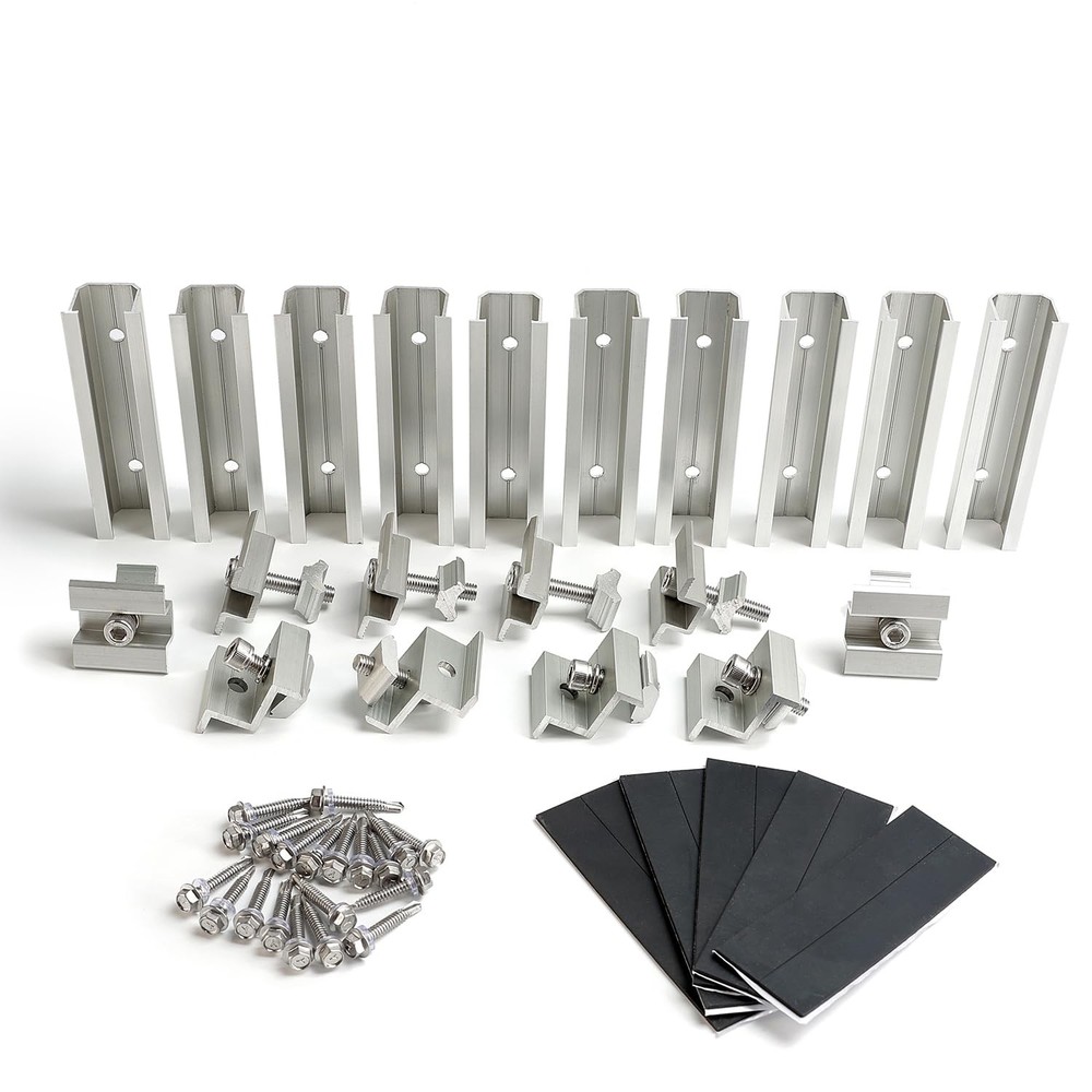 Solar Panel Mounting Brackets & Clamps Kit for Rooftop PV Modules