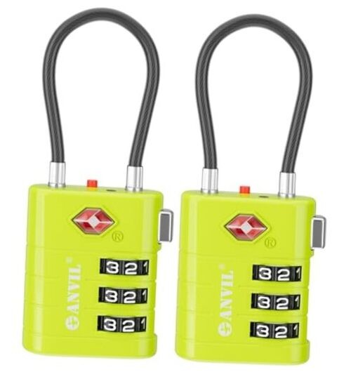 TSA Approved Luggage Locks – High Security TSA008 Combination 2 GRASS GREEN