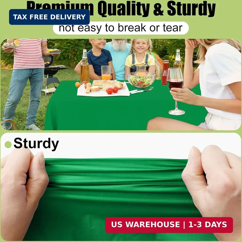Smiry Disposable Table Cloth 3 Pack, 54 x 108 Inch Waterproof Plastic Tablecloth
