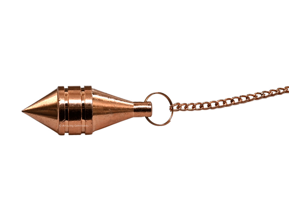 Metal Pendulum Copper Cone with Ring Steel Copper Pendulum for Divination
