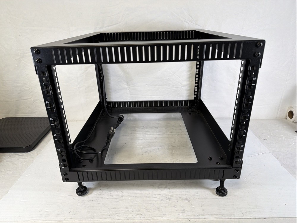 RIVECO 6U Open Frame Server Rack with Wheels- Heavy Duty 4 Post Quick Assembly