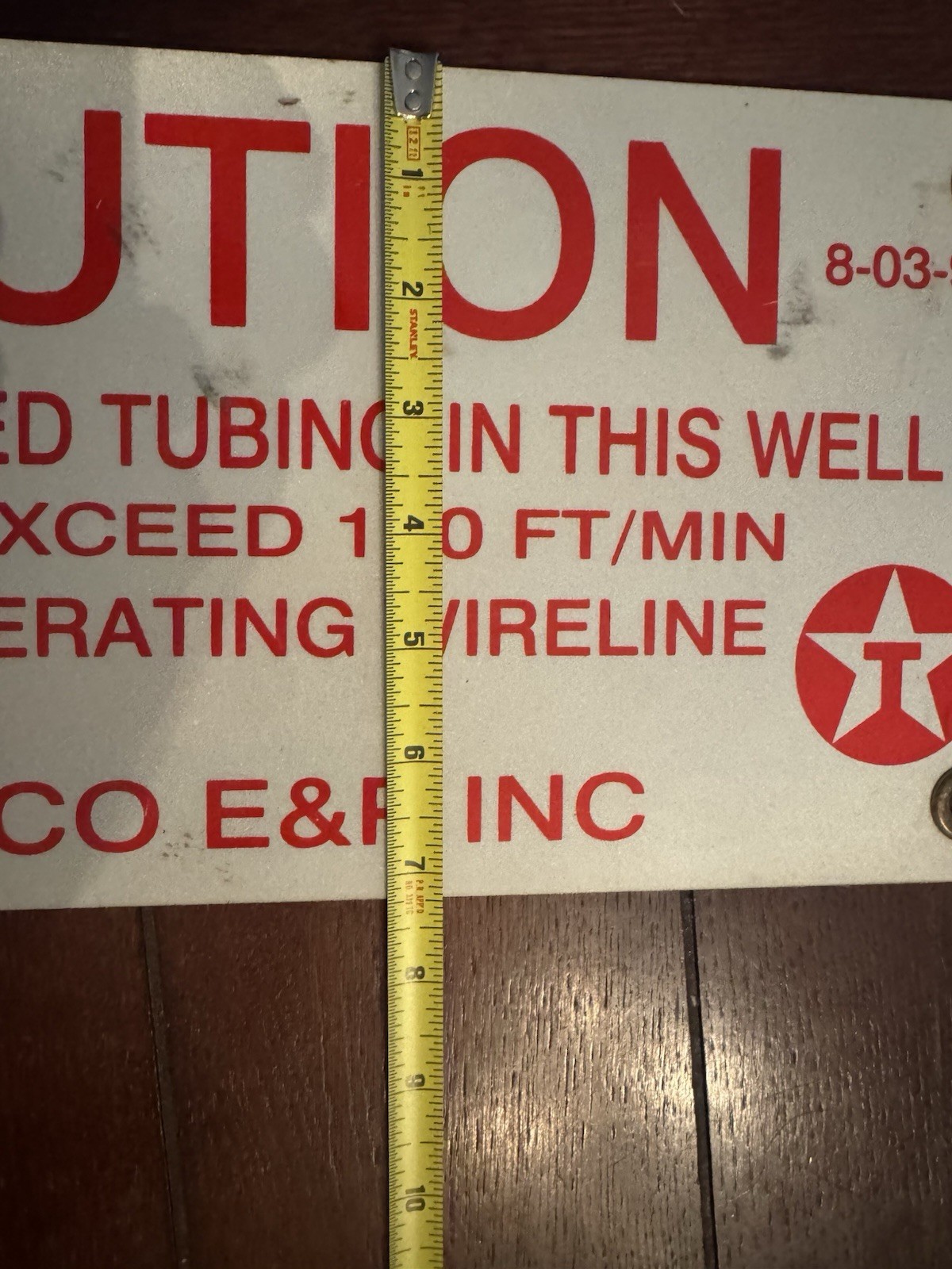 Aluminum Texaco Sign 1990