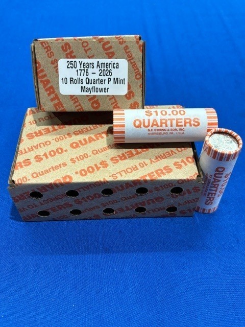 10 Roll set of Mint 2026 Mayflower Quarters Philadelphia - Free Shipping