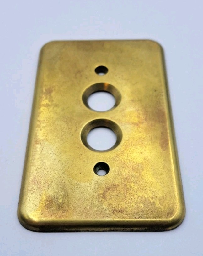 Vintage Push Button Light Switch Wall Plate Covers Rectangle Brass Hardware