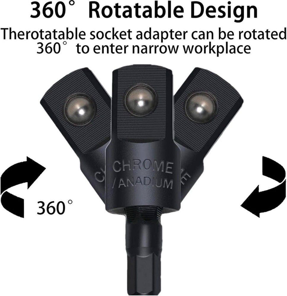 105° Right Angle Drill Adapter Set - 4-in-1 Socket Extensions for Tight Spaces