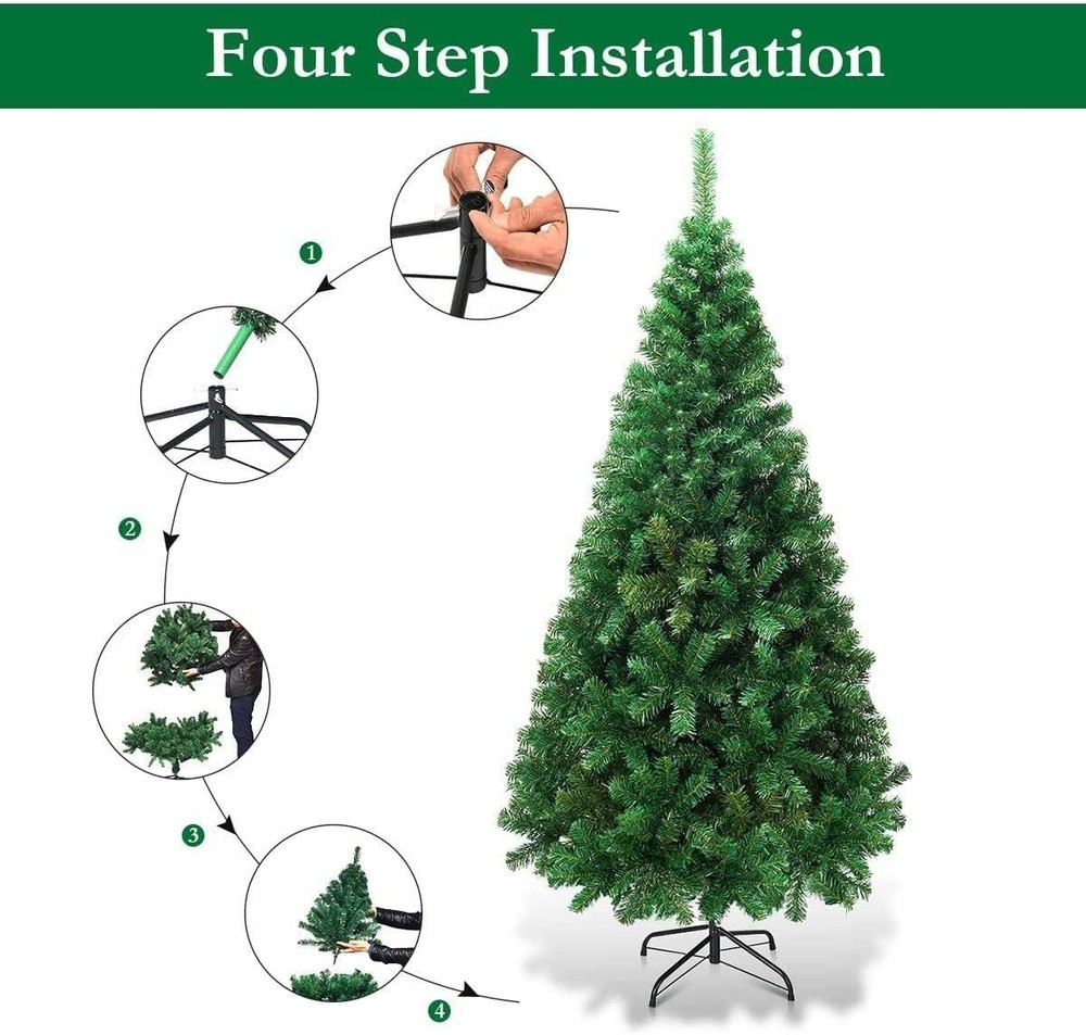 Realistic 8ft Artificial Pine Tree with Adjustable Branches for Christmas Cheer
