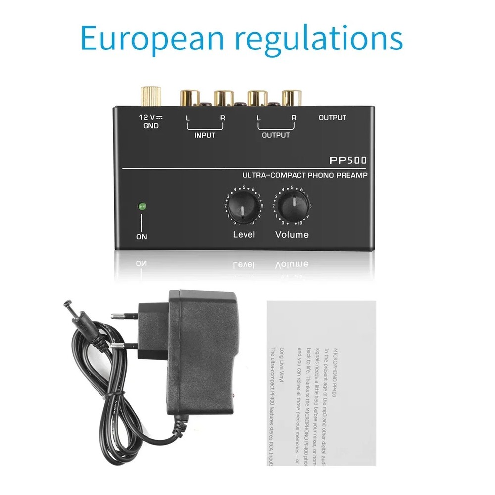 Phono Headphone Preamplifier Microphone Enlarge Mixer with Level Volume Control