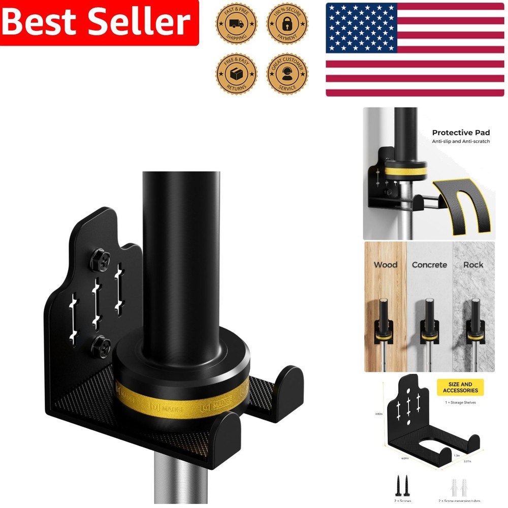 Multi-Purpose Barbell Wall Holder - Fits Various Gym Equipment with Ease