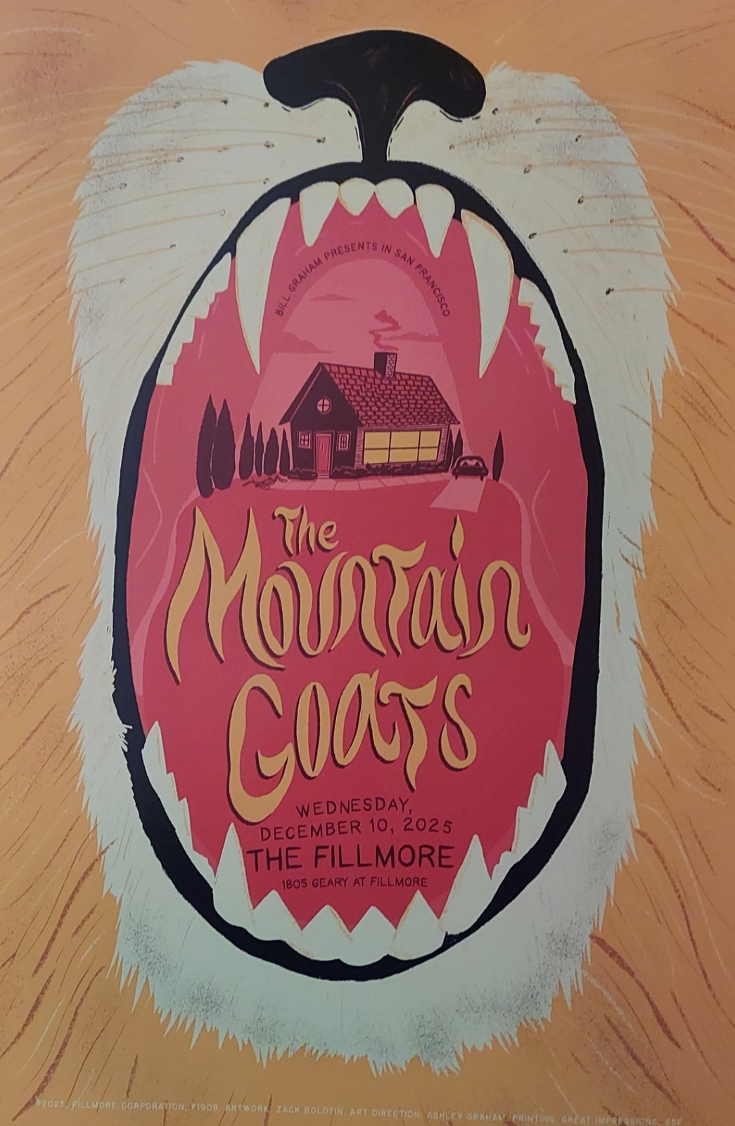 Mint THE MOUNTAIN GOATS  Fillmore Poster 2025