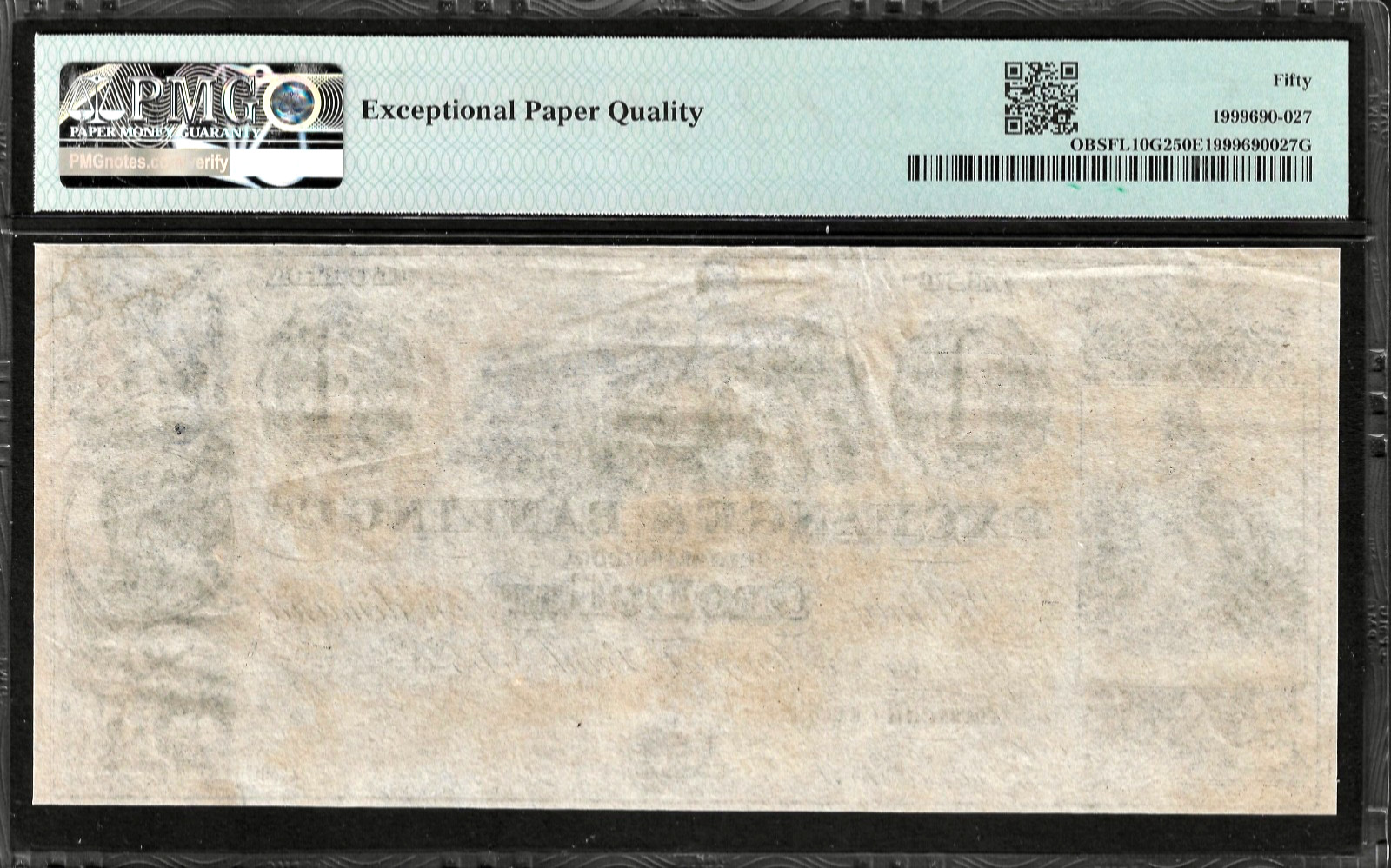 1841 Florida Exchange & Banking Co Apalachicola $1 Obsolete Banknote PMG AU50EPQ