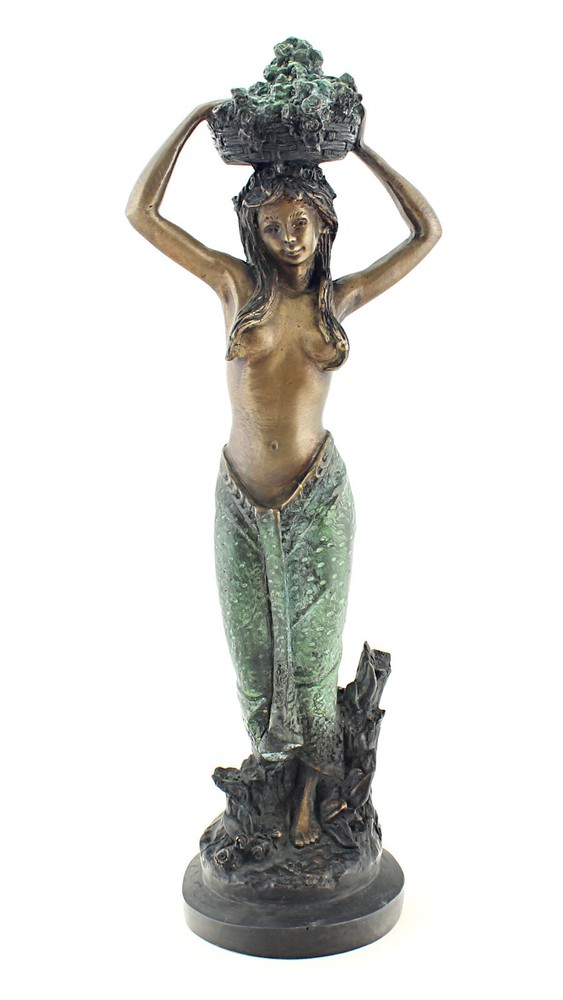 Solid Bronze Woman Figurine 16 Inch Tall