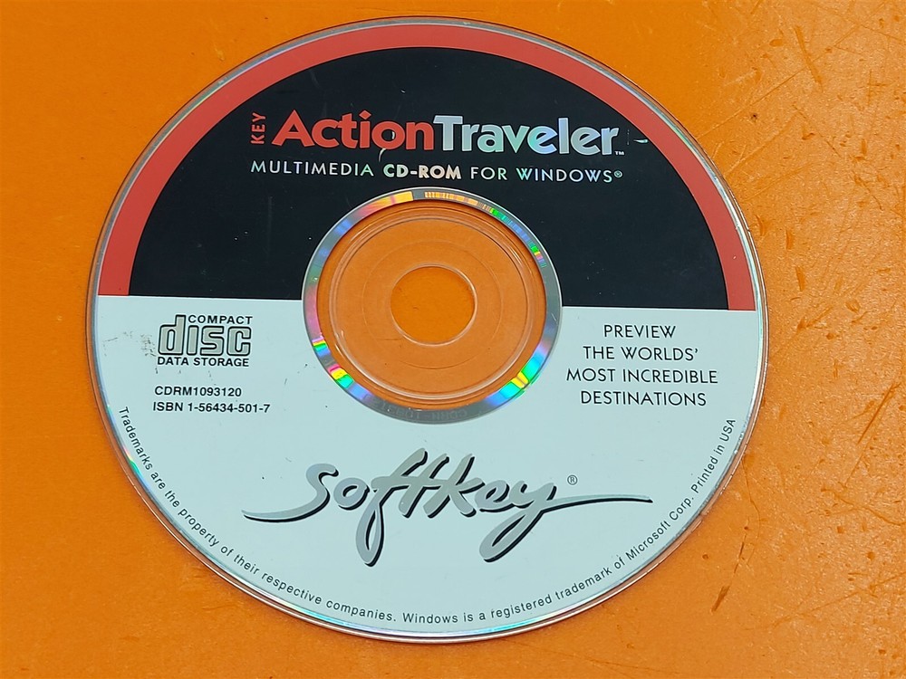 ⭐️⭐️⭐️⭐️⭐️ Softkey Key Action Traveler Multimedia CD-ROM Disc for Windows