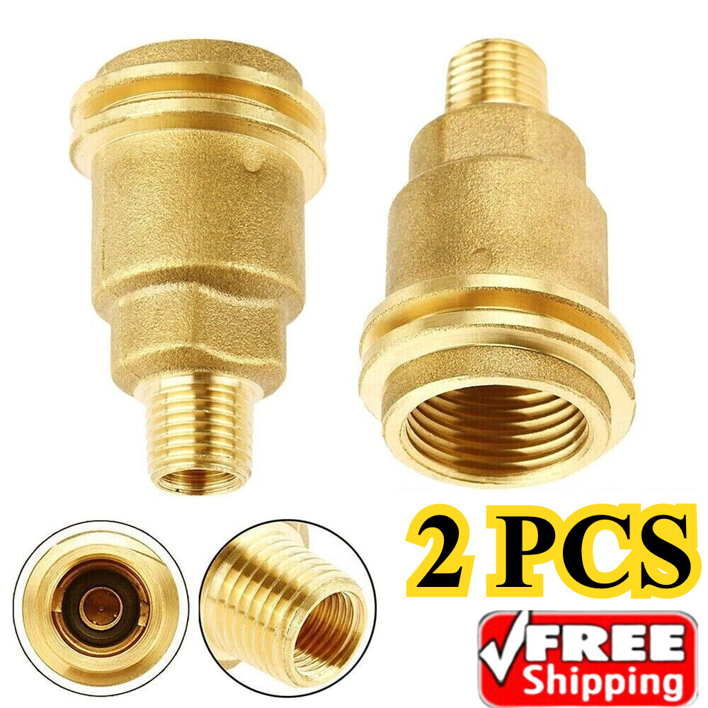 Propane Gas Fitting Adapter Solid Brass QCC1 Pipe Connect Nut 1/4" Male Thread