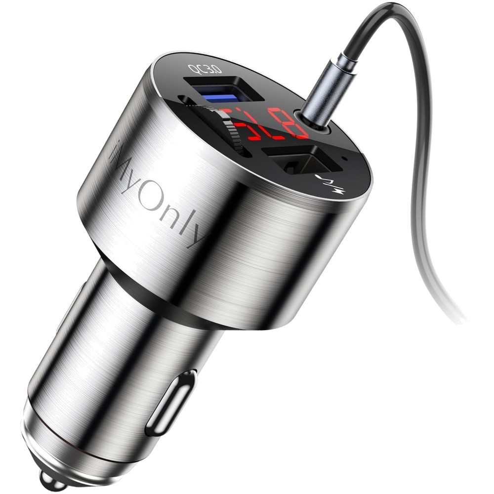 Bluetooth FM Transmitter for Cars: All-Metal, Fast Charging & Clear Sound Output