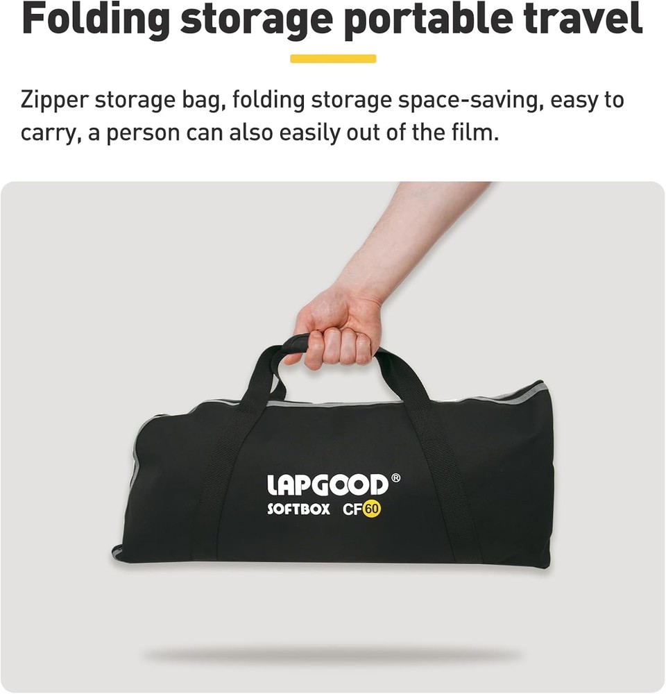 Bowens Mount Softbox 24''/60CM Handheld Quick Set-Up, S-Type Bracket Compatible