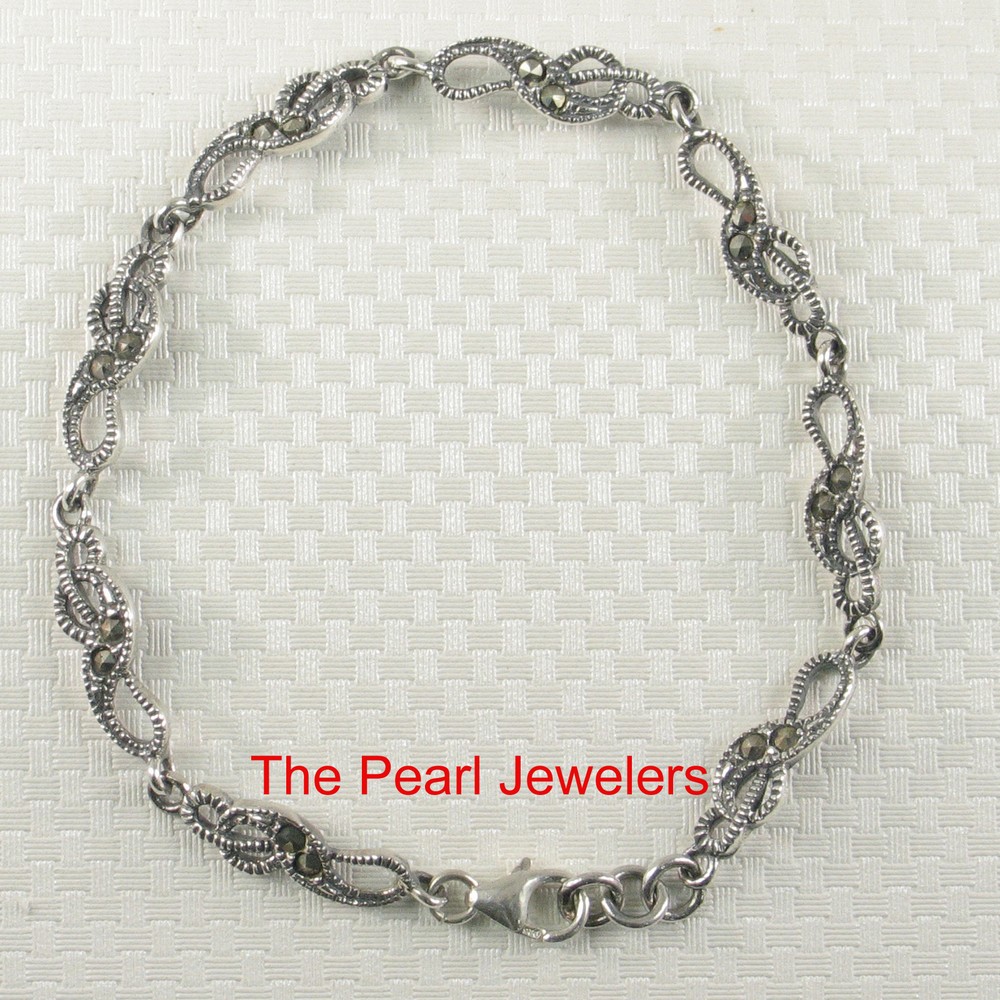 Infinity Design Marcasite Bracelet – 925 Sterling Silver