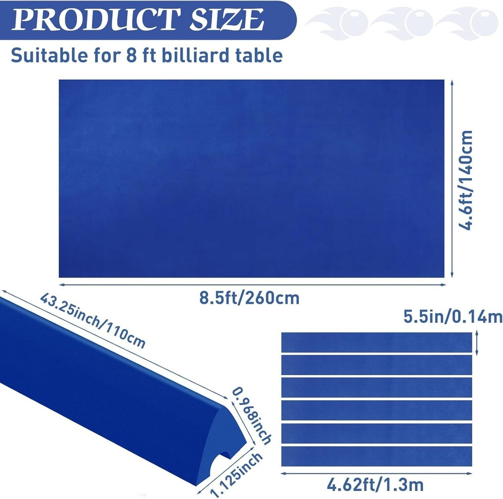 Billiard Cloth for 8 ft Pool Table Pre Cut Pool Table Felt Billiard Protector...