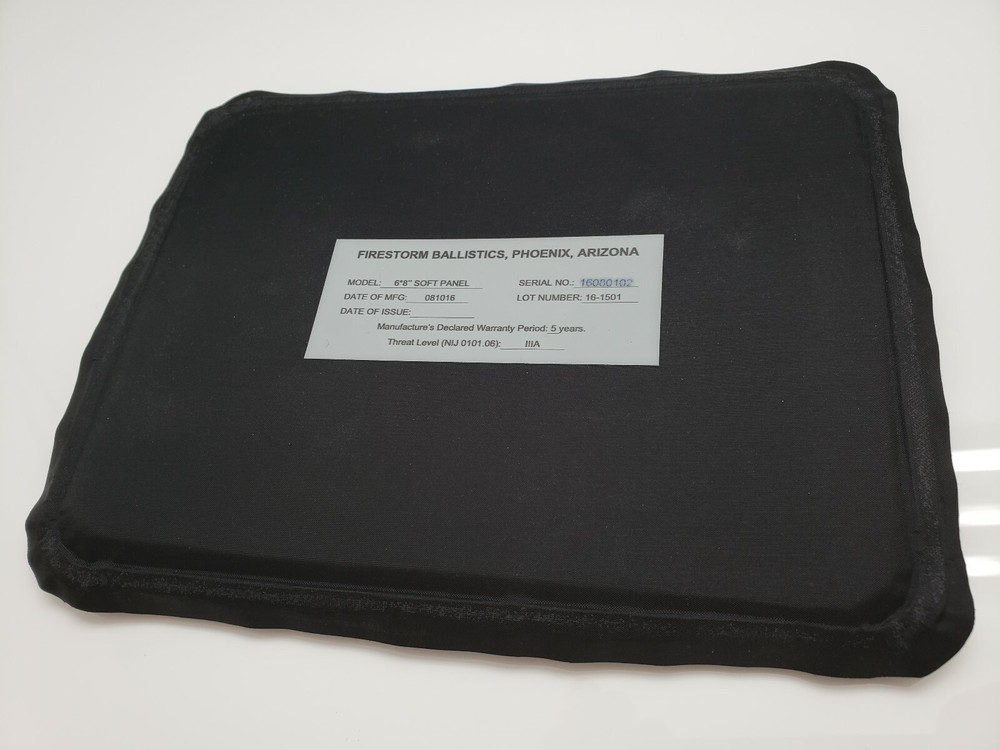FIRESTORM 6X8 LEVEL 3A SOFT BALLISTIC PLATE INSERT PAIR