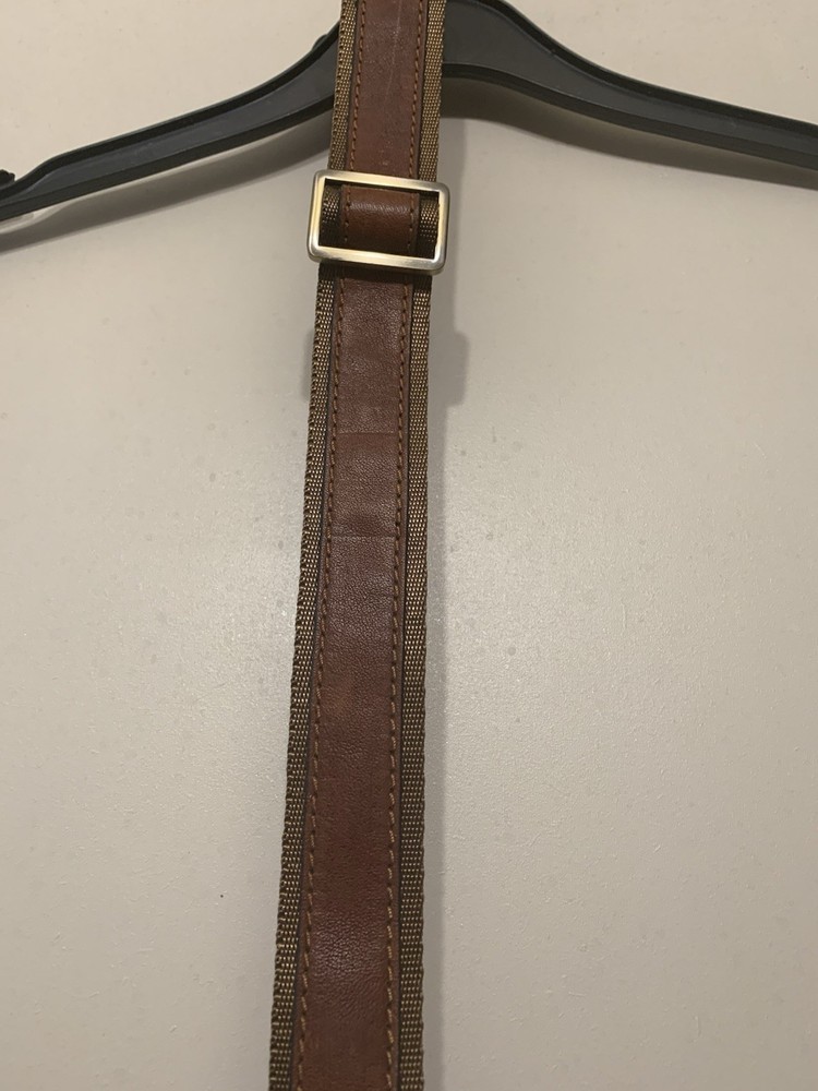 Replacement shoulder strap w/leather sturdy swivel hooks brass adjustable unisex