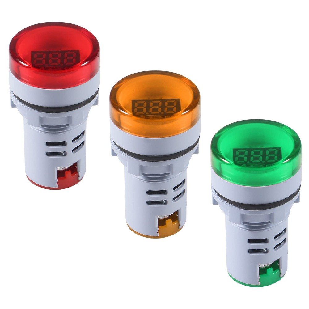 ACEIRMC 3pcs AC Voltage Display Digital LED Yellow,Green,Red