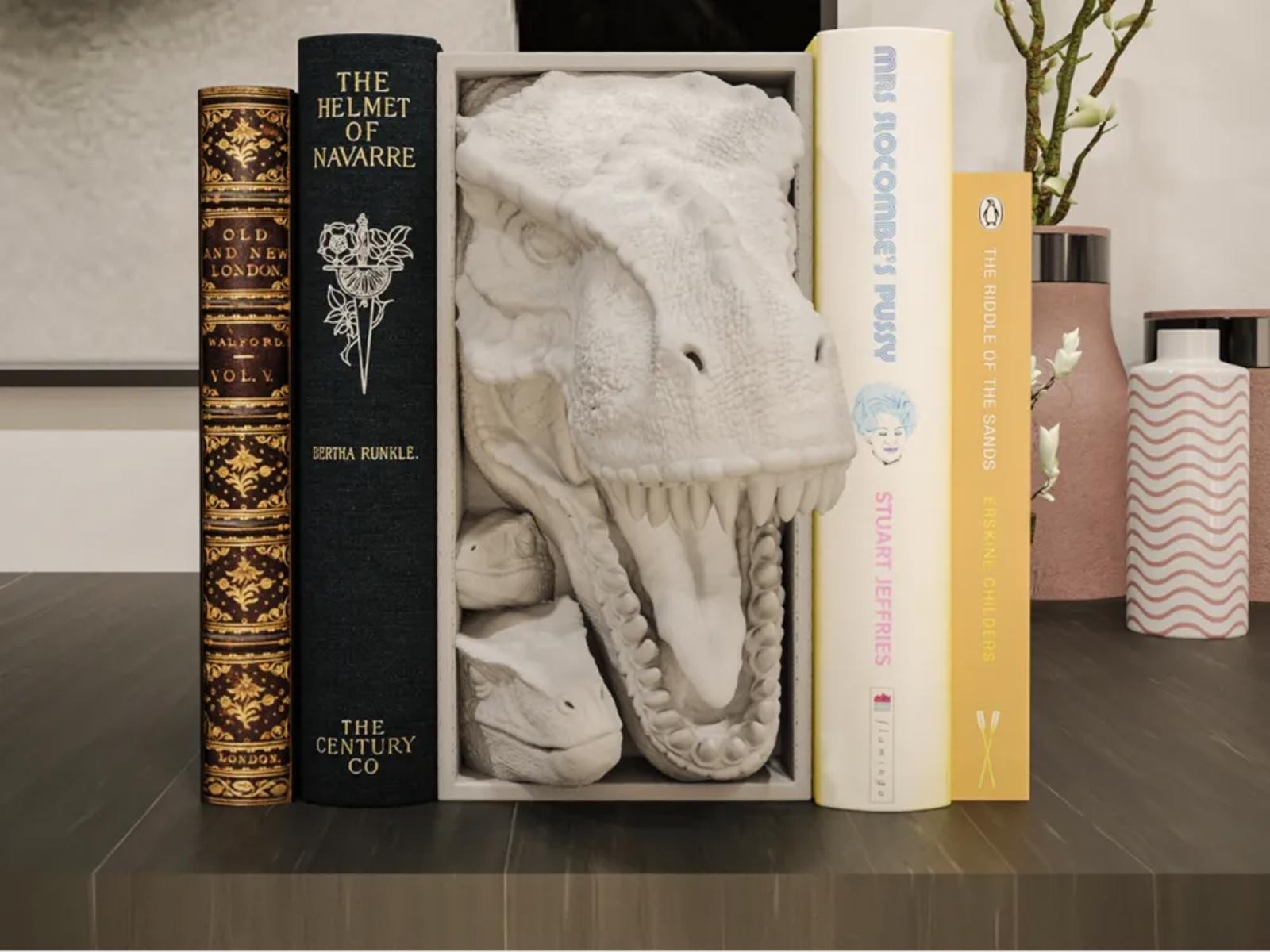 Jurassic Park T-Rex Book Nook - Dinosaur Bookshelf Insert & Decor