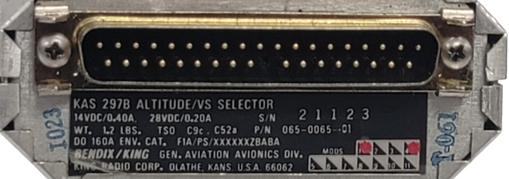 KING KAS279B ALTITUDE/VS Selector