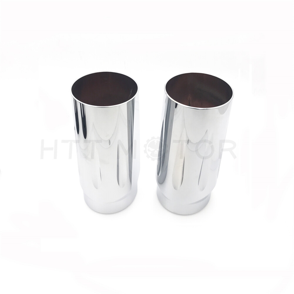 Chrome CNC Cut Upper Fork Boot Slider Covers for Harley 86-13 FLH/FLHR