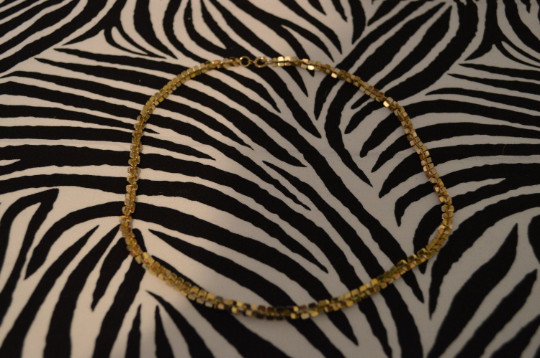 Gold Tone Mesh Chain Necklace