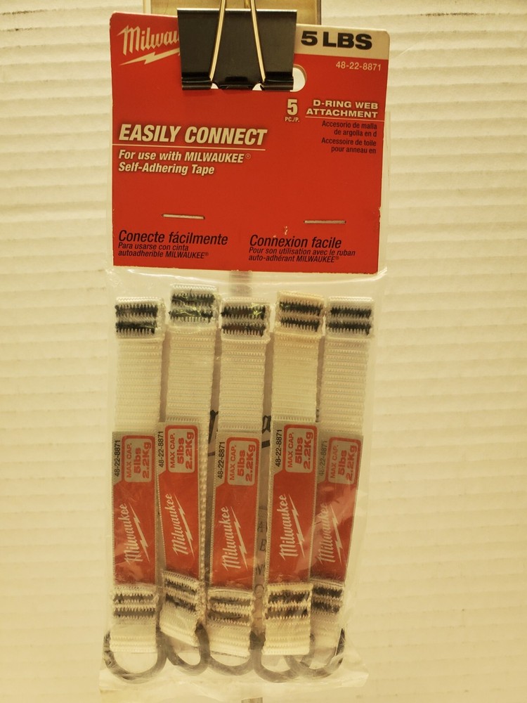 Milwaukee 48-22-8871 D-Ring Web Attachments 2lbs. 5Pk