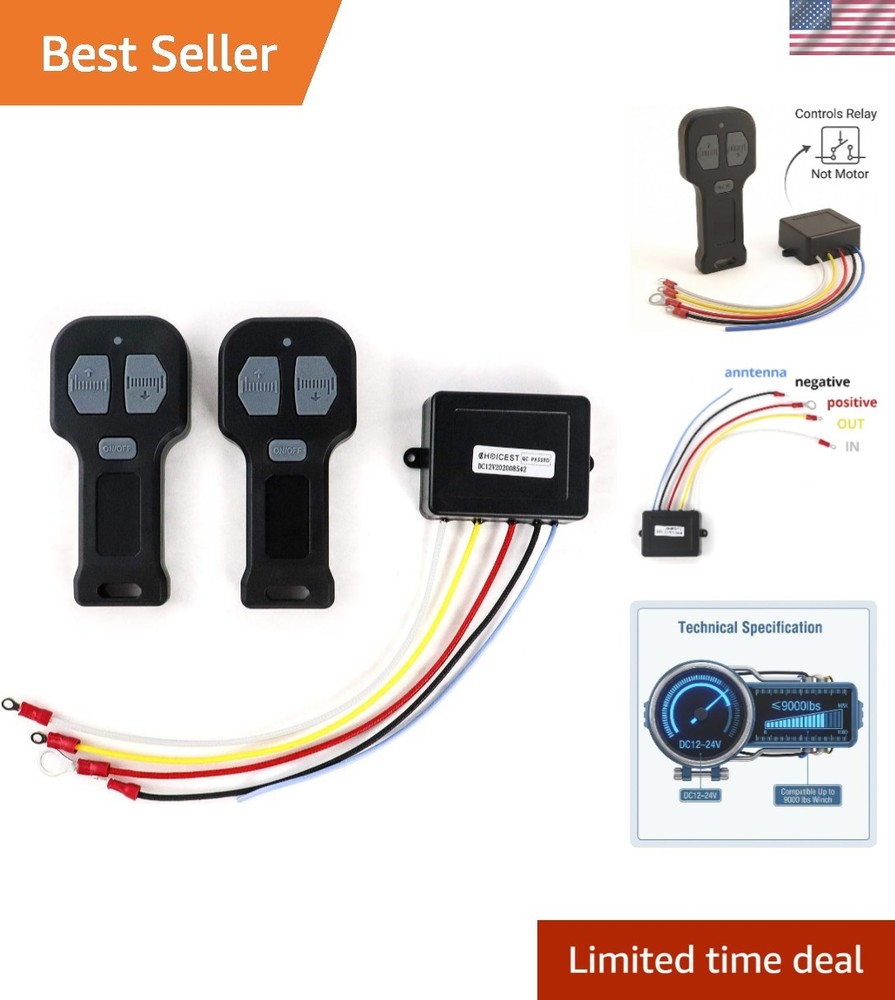 Universal 12V Car Winch Remote Control - Remote Kit for Trucks, ATVs & SUVs