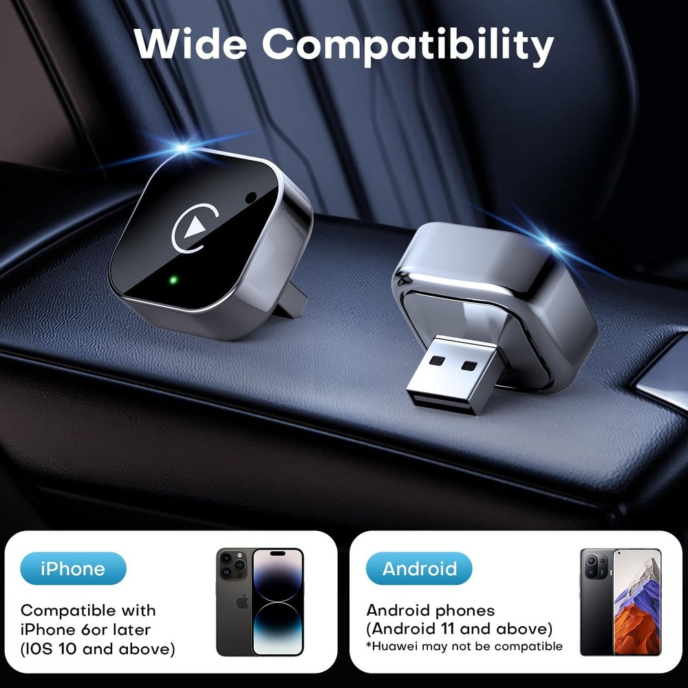 2026 Wireless CarPlay Adapter For iPhone Apple Wireless Dongle Plug ＆ Play
