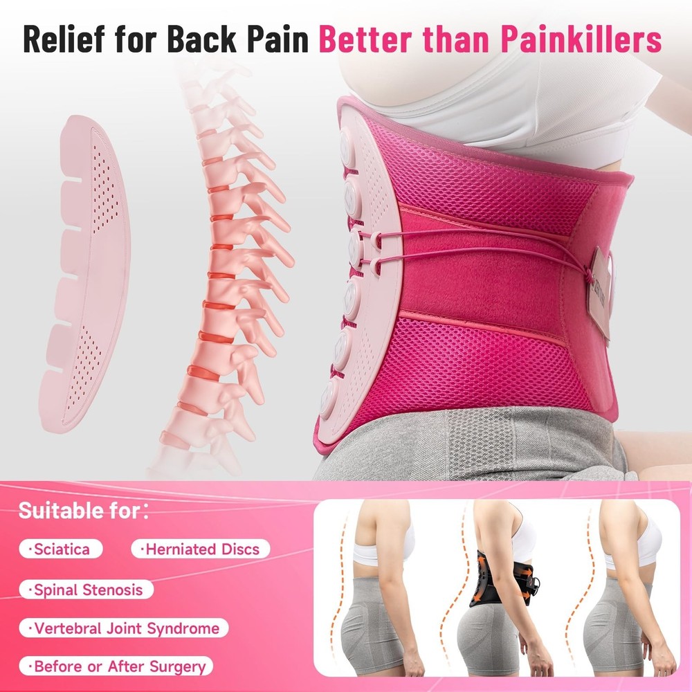 KKH Back Support Brace with Adjustable Pulley System, Ergonomic Back Brace fo...