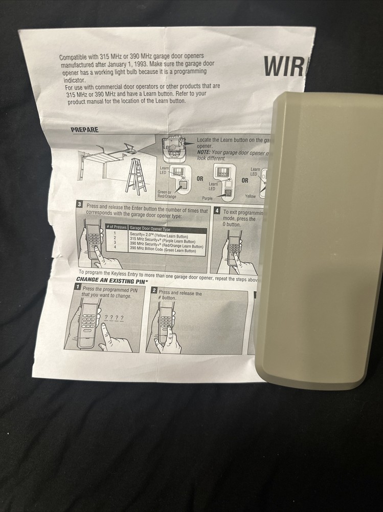 Universal Garage door keypad