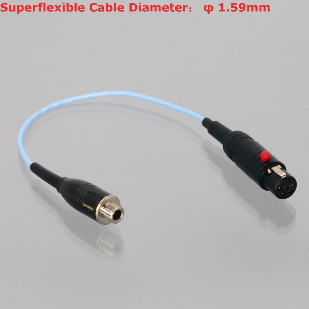 Bodypack Microphone Mini-XLR TA5F 5Pin Female to 3.5 mm TRS Locking Socket Cable