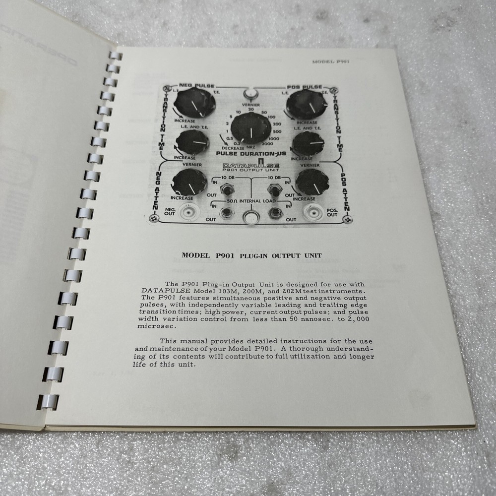 Datapulse Model P901 Plug-In Output Unit Operation Handbook