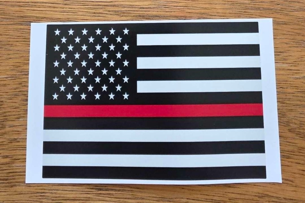 Red line Flag Stickers 5 pack