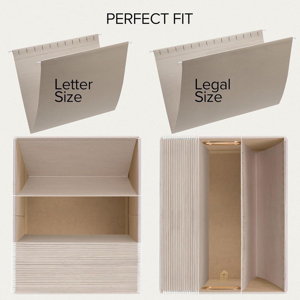 Decorative Document Storage Box Set (2-Piece) — Easy-Slide Lidded Storage Boxes