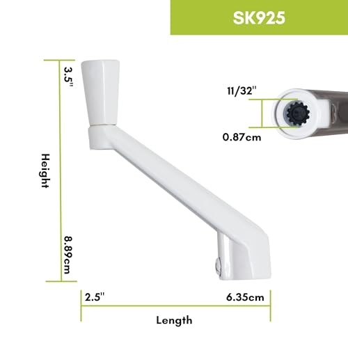 Window Crank Handle, 11/32” Spline, 2-Pack