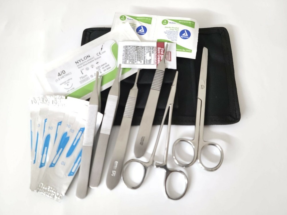 Basic Surgical Suture Kit, First Aid Set, Emergency Kit, Trauma Survival Pack