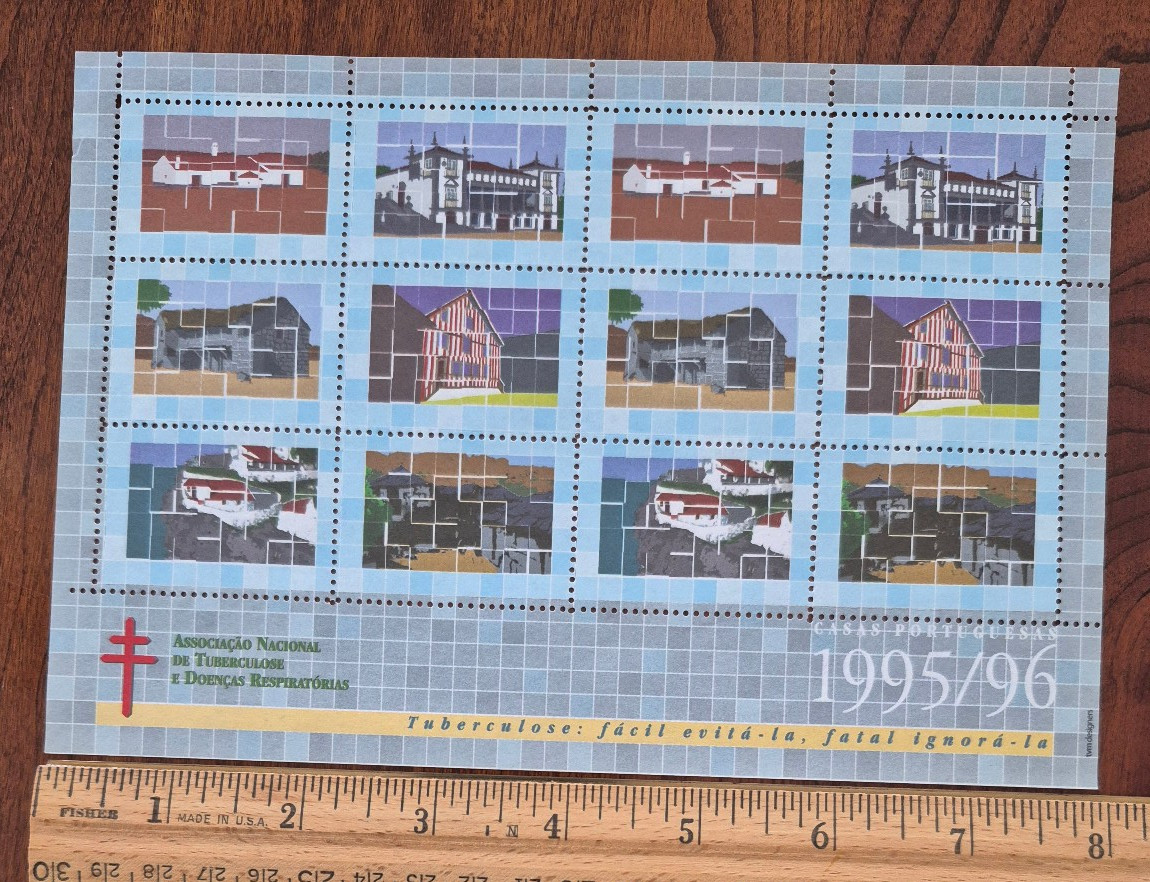 Portugal Christmas Seals Stamps Lot: 4 Full Sheets 1971-1999: FREE SHIPPING