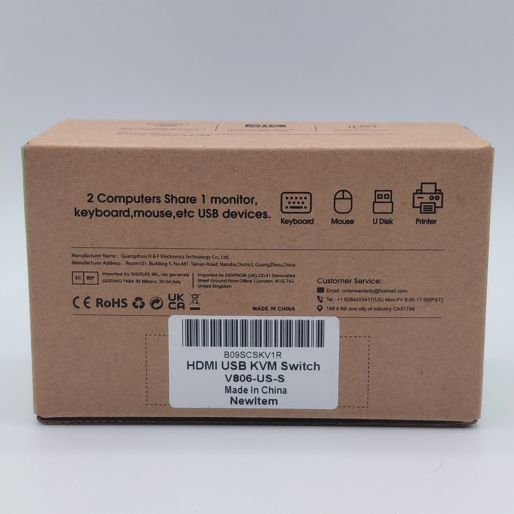 HDMI USB KVM Switch 2 Computers Share USB Device 2 In 1 Out