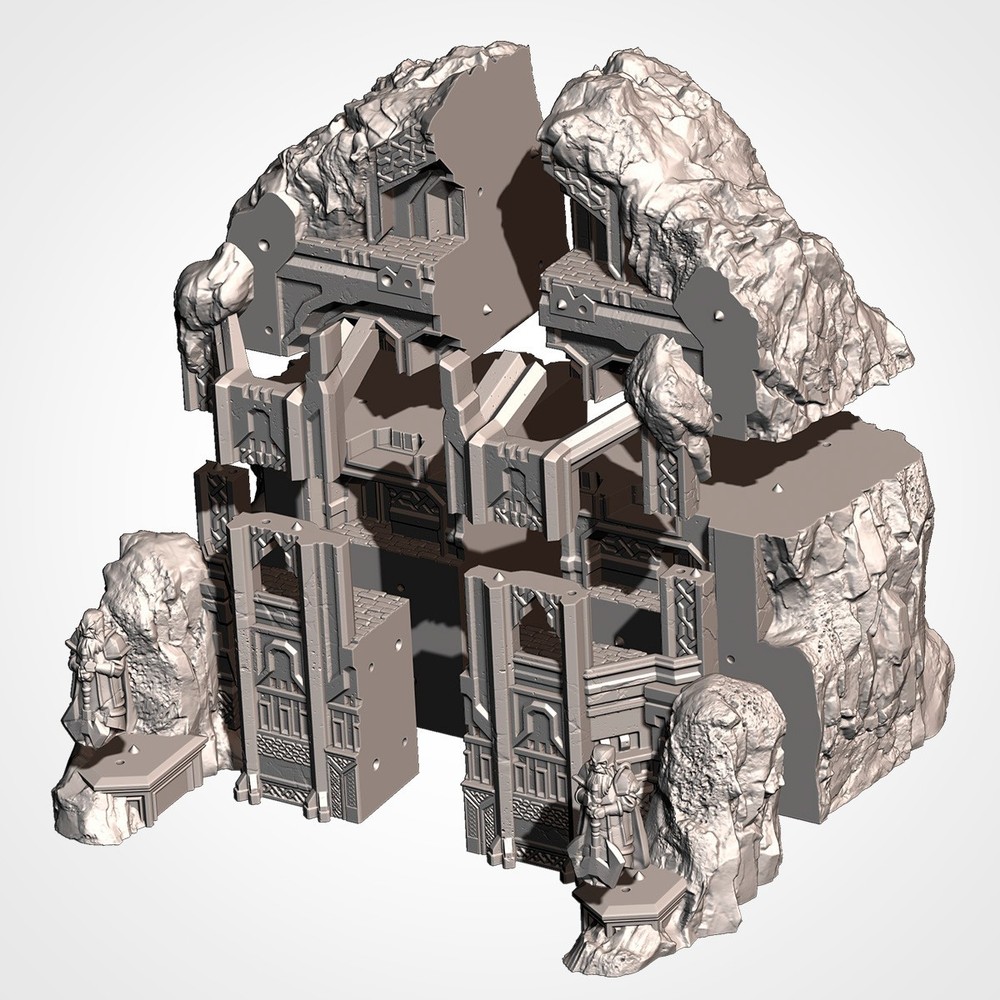 Dwarven Isolate Mountain Terrain for Tabletop wargames
