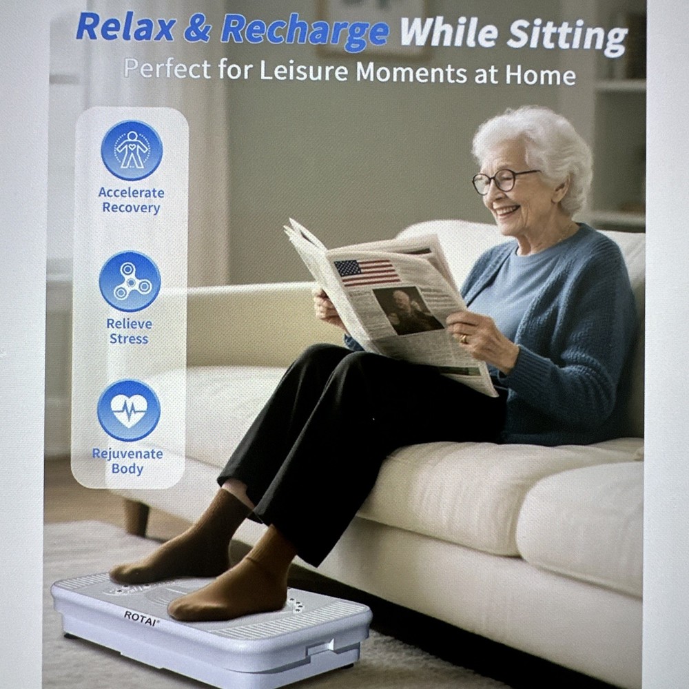 ROTAI SHAKE PLATE VIBRATION EXERCISE MACHINE-LYMPHATIC DRAINAGE - Light White