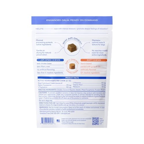 Native Pet Advanced Calming Chews for Dogs Medium Breed, Calm