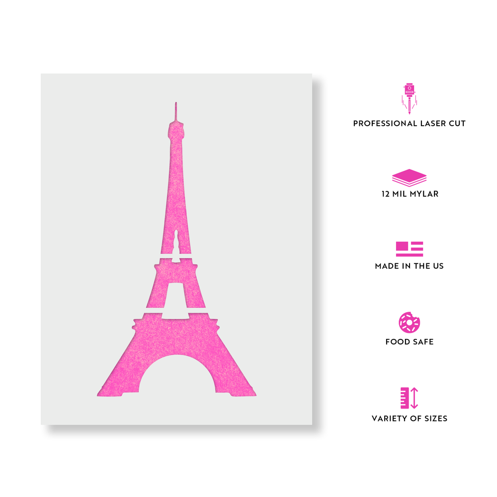 Eiffel Tower Stencil - Durable & Reusable Mylar Stencils