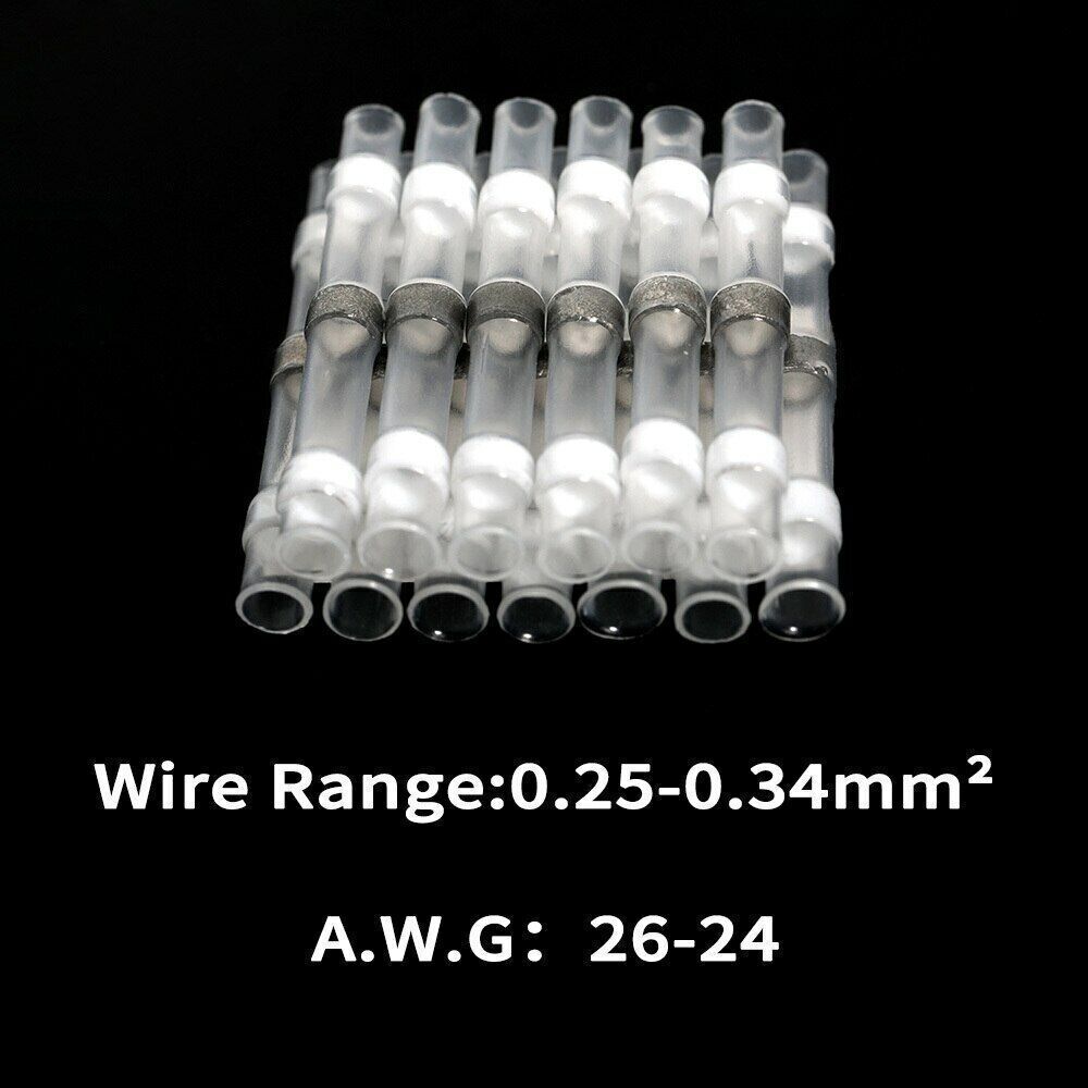 50/1000 Solder Seal Sleeve Heat Shrink Butt Wire Connectors Terminals Waterproof