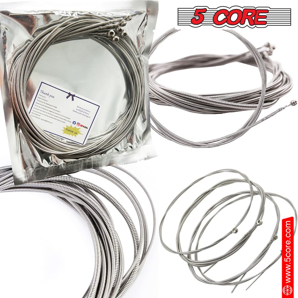 5 Core Bass Guitar Strings Extra Light Gauge Bright & Powerful Tone 6 String Set